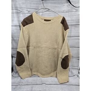 Duck Head Expedition Ribbed Knit Elbow Patch Sweater Large